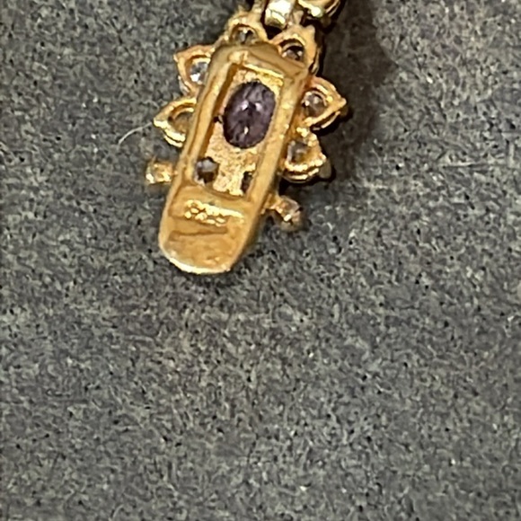 925 Stamped tennis bracelet. Purple and clear stones. 7” - Picture 12 of 15